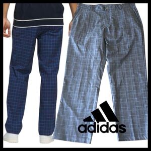 Adidas Climalite Blue Windowpane Checkered Golf Pants (36x30)